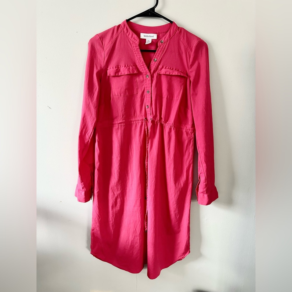 Motherhood maternity small dress pink